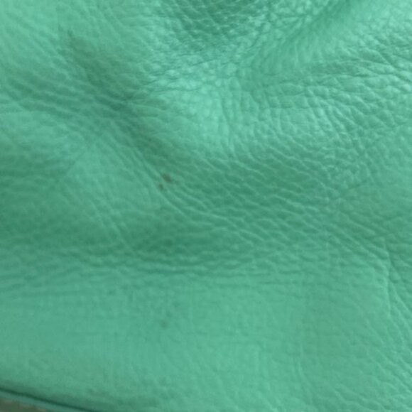 Garnet Hill Leather Purse Bag Green Italy Double Handles & Shoulder Strap - Picture 3 of 11